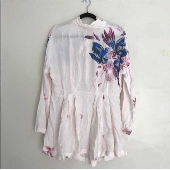 FREE PEOPLE Gemma Floral Bow Long Sleeve Tunic Dress - Picture 2 of 8